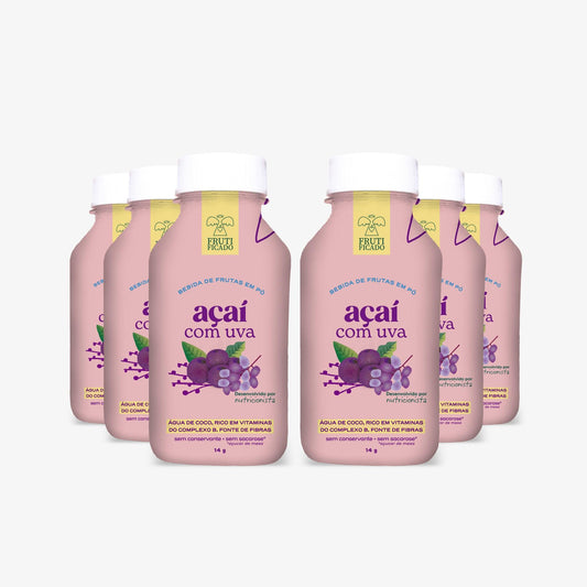 Kit Versátil: 06 Garrafinhas de Açaí com Uva - Frutificado 