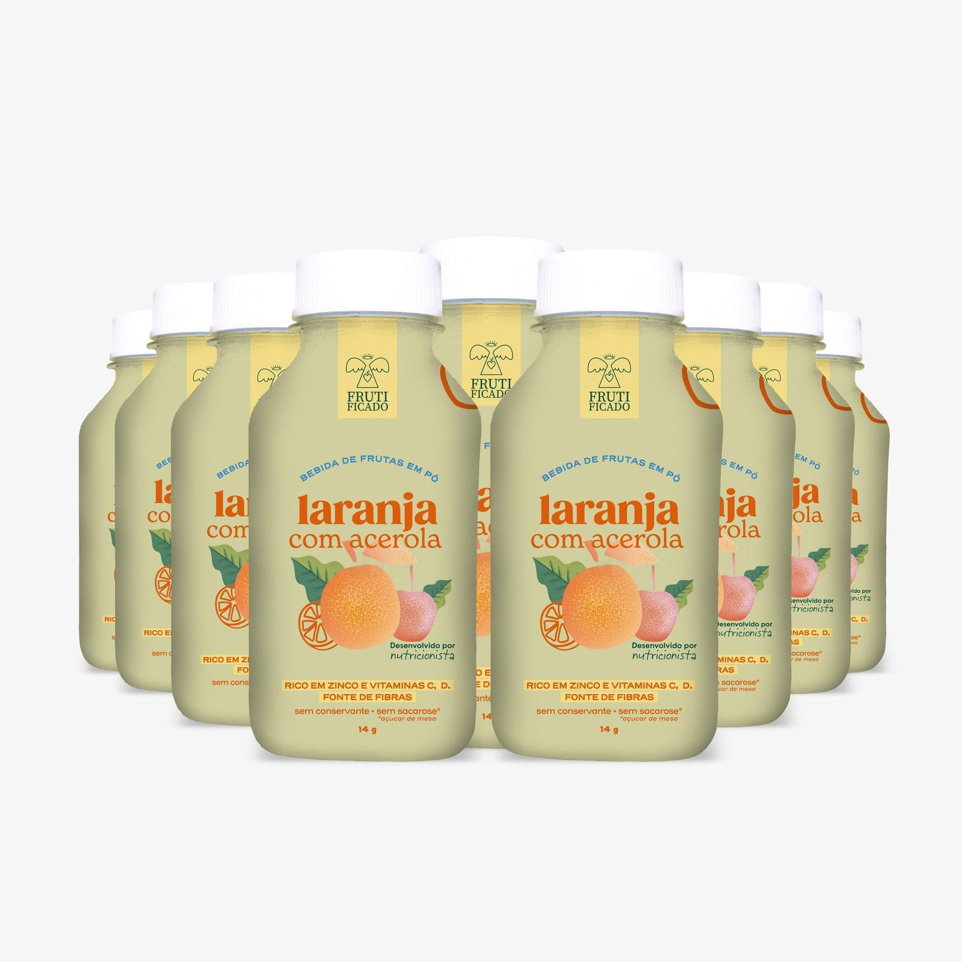 Kit Família: 12 Garrafinhas de Laranja com Acerola - Frutificado 