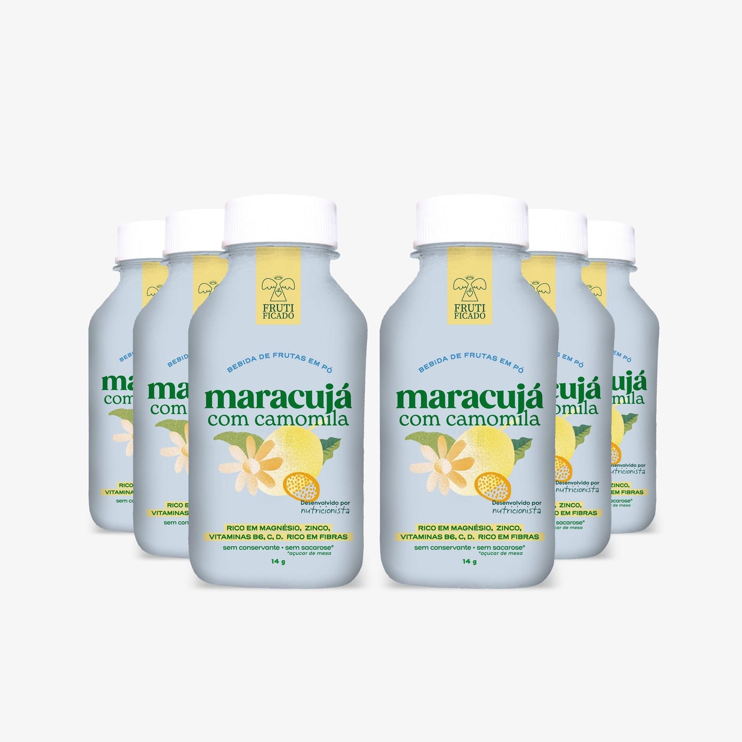 Kit Versátil: 06 Garrafinhas de Maracujá com Camomila - Frutificado 