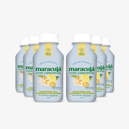 Kit Versátil: 06 Garrafinhas de Maracujá com Camomila - Frutificado 