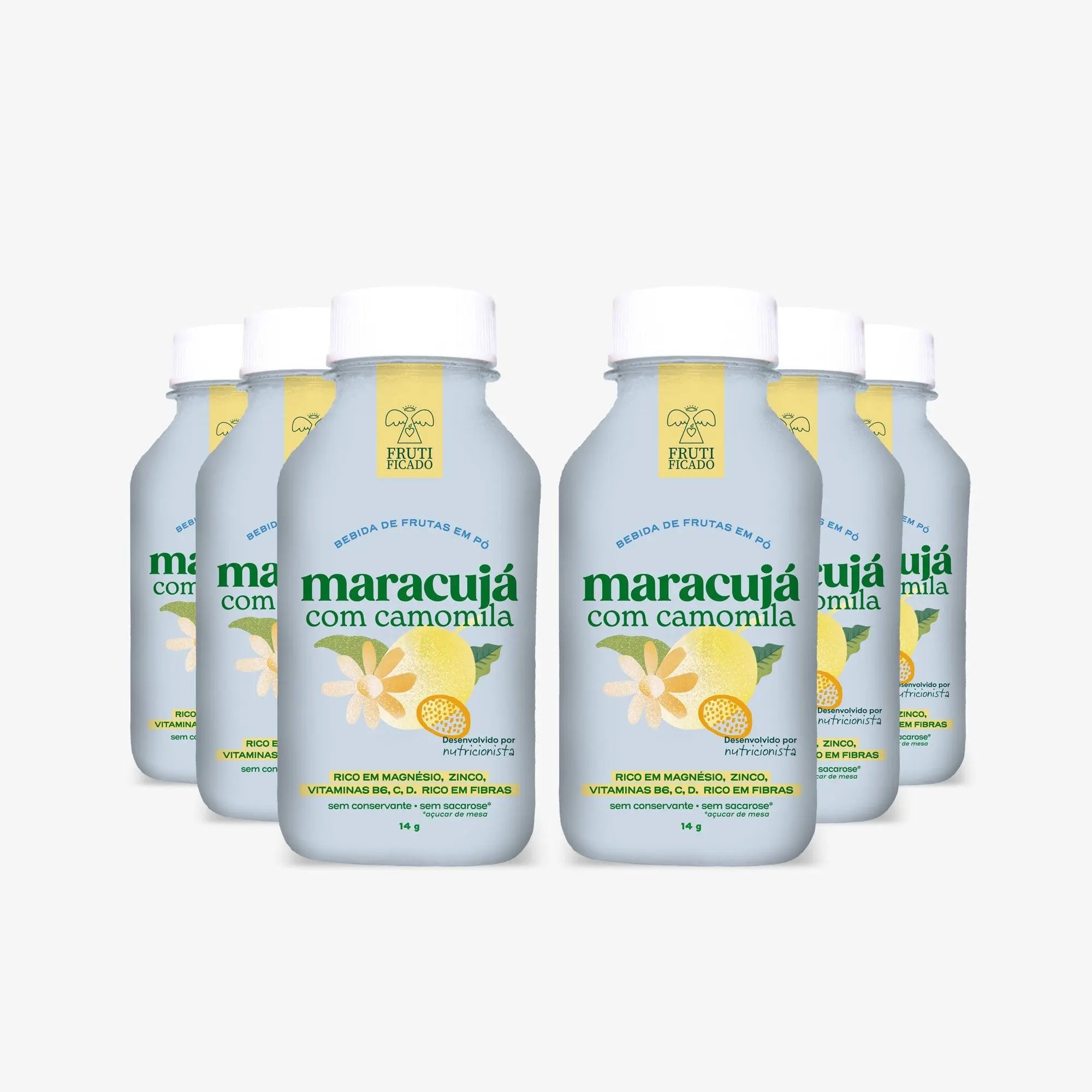 Kit Versátil: 06 Garrafinhas de Maracujá com Camomila Frutificado